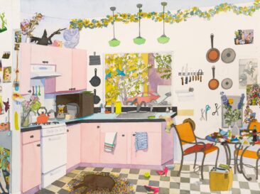 Studio Kitchen. 22” x 30”. Watercolor. 2019.