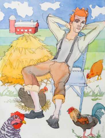 Chicken Boy. Watercolor, 16.5" x 12.5". 2010.